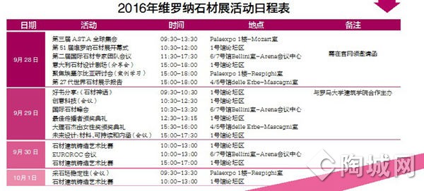 2016年维罗纳石材展 活动日程新鲜出炉(图5)